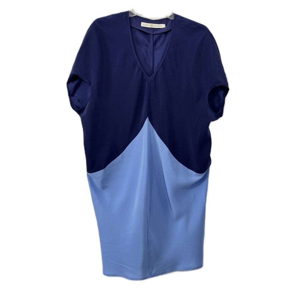 Marie Oliver 100% Silk Madison Dress Blue